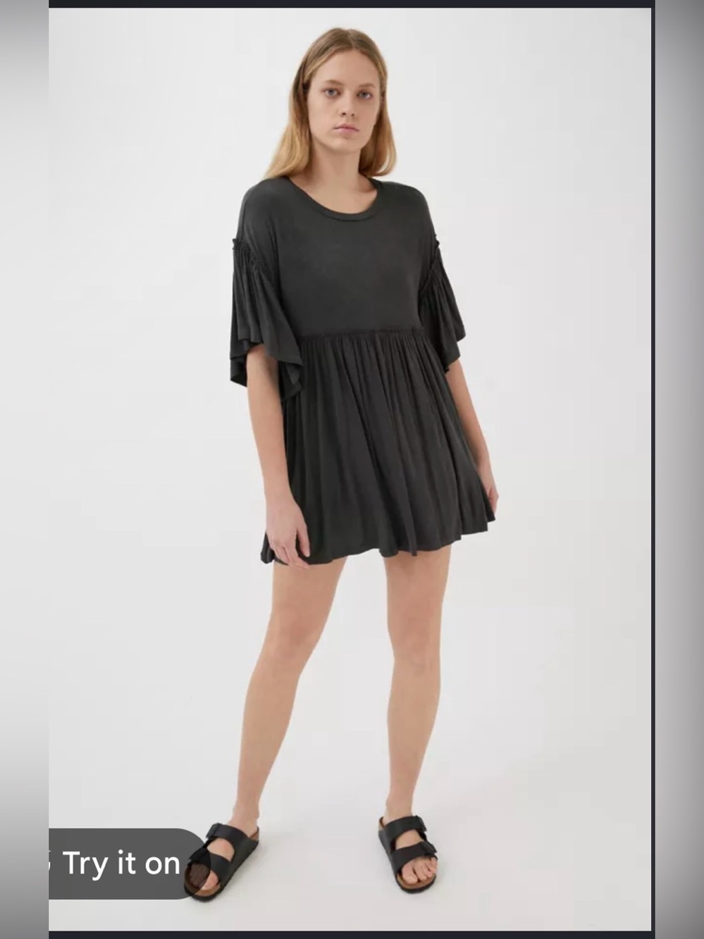 Urban Outfitters Baza Ruffle Mini Frock Dress size xs